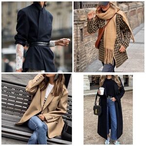 Women’s Vintage Coats Blazer Looks Inspiration Black Brown Tan S M L XL 14 8